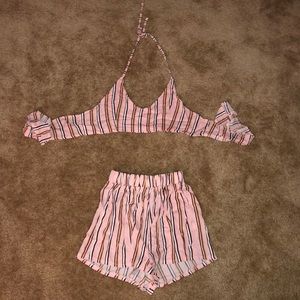 shorts and crop matching fun outfit